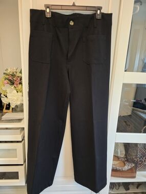 Gibson Latimer Black Straight Chinos with Patch Pockets